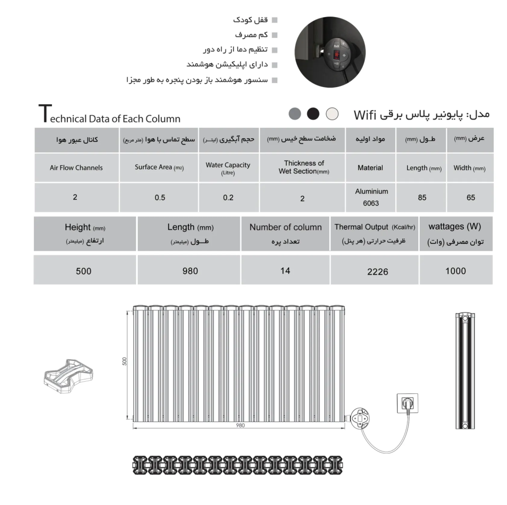رادیاتور برقی آنیت، مدل پایونیر